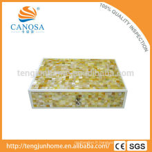 Hotel Amenity Luxury Golden Mother of Pearl Shell Box de rangement